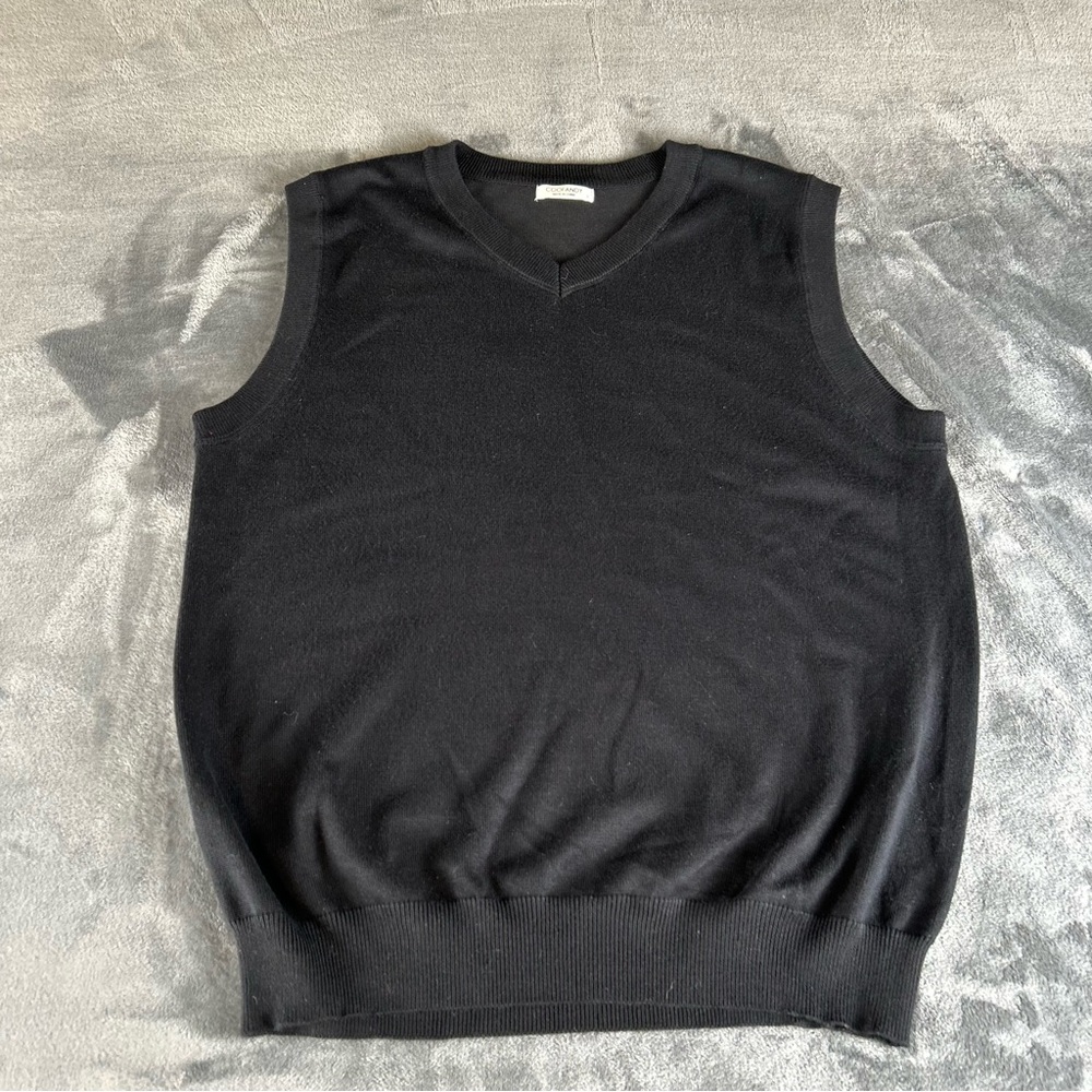 Coofandy‎ Sweater Vest Men’s Large Black Preppy Gothic Academia Classic Viscose
